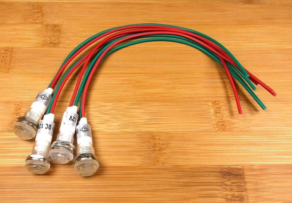 4 BBT 12 VDC Waterproof Low-Profile White LED Indicator Lights
