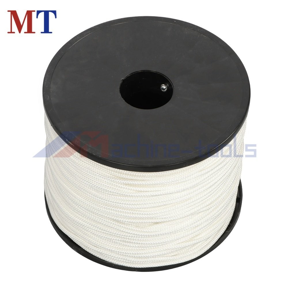 1/8" × 500' White Solid Braid Nylon Rope on a Sturdy Spool Braid Rope Industrial