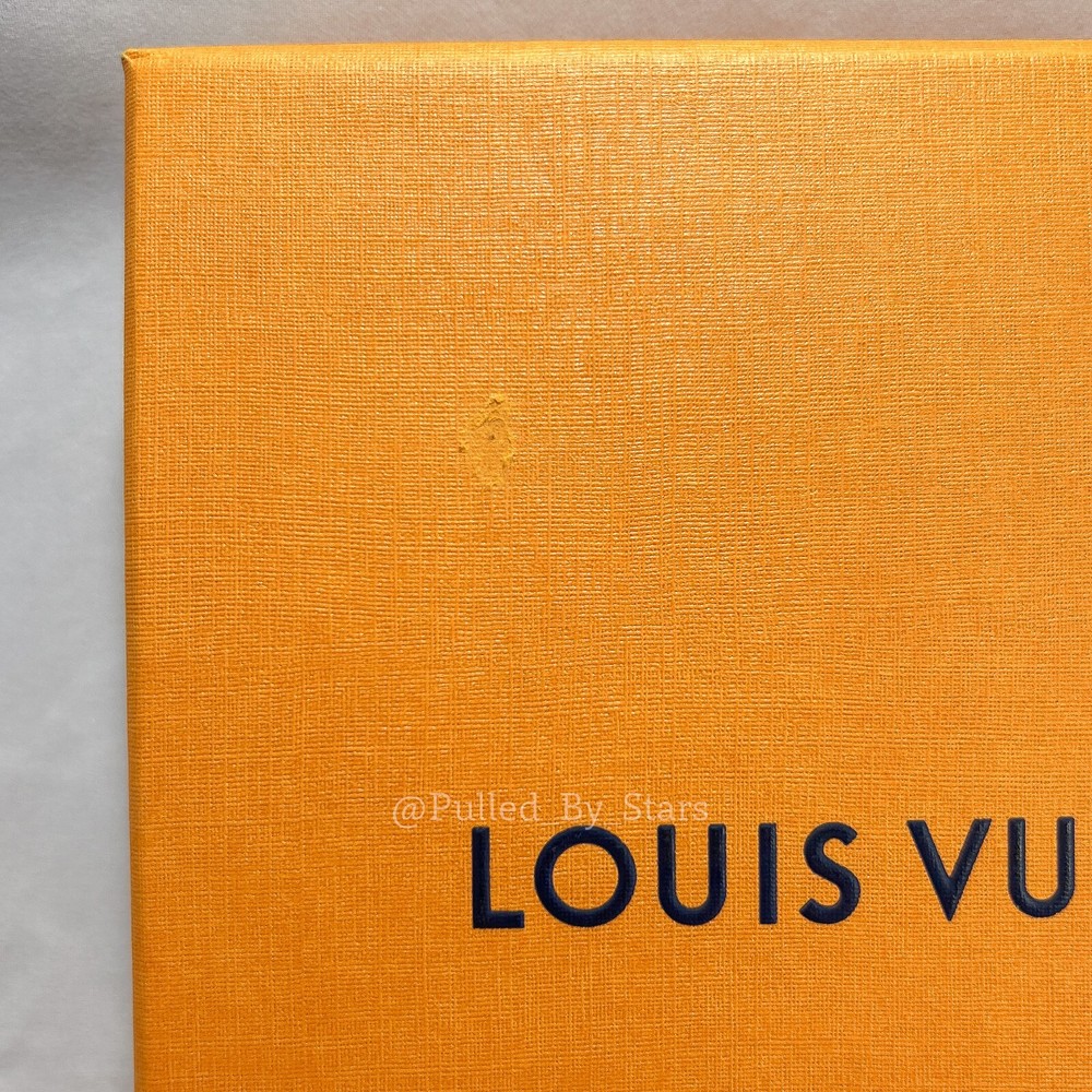 LOUIS VUITTON Medium Orange Pullout Drawer Box (7" x 7" x 2") + Ribbon & Misc.