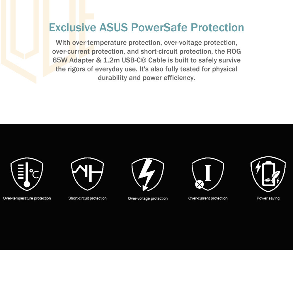 【2024Version】Original ASUS Official ROG 65W Adapter & 1.2M Type-C Cable【AC65-01】