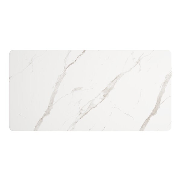 White Marble Laminate Restaurant Table Top, 36x72 Inch Rectangular
