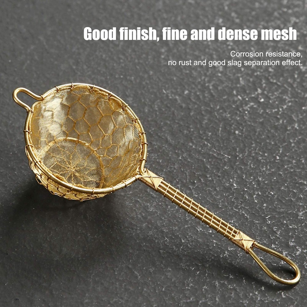 Copper Tea Infuser Strainer dense mesh Reusable Loose Leaf Teapot Filter with...
