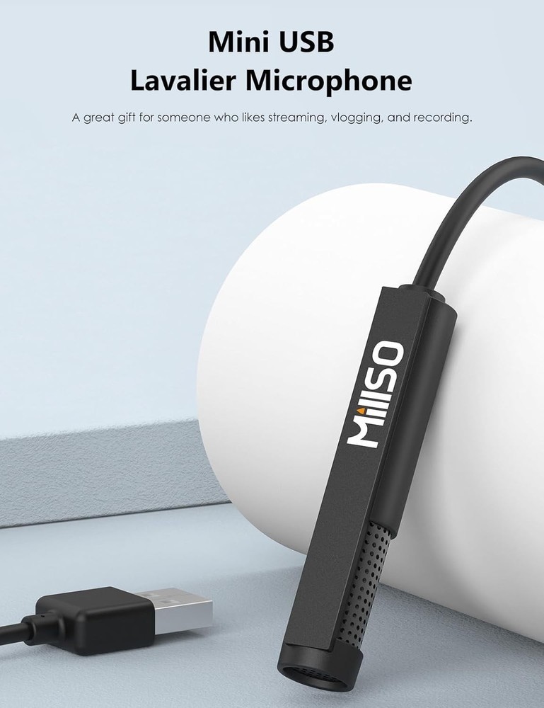 USB PC Microphone Plug & Play Omnidirectional External Lavalier Mini USB Micr...