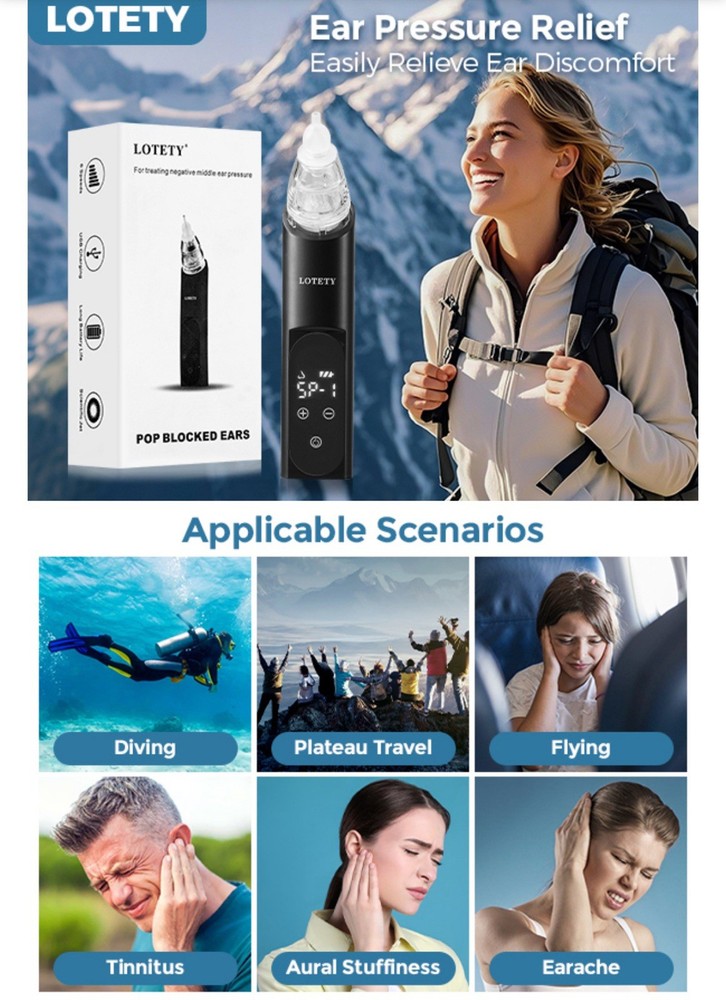 Ear Pressure Relief Device for Flying & Diving NEW