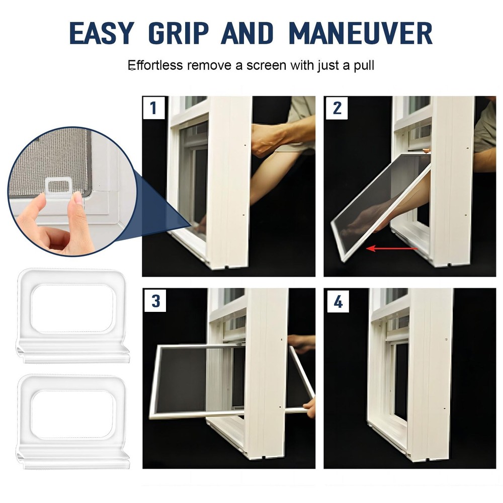 Window Screen Pull Tabs 30 Pack Universal Spline Channel Pull Lift Tab Plasti...