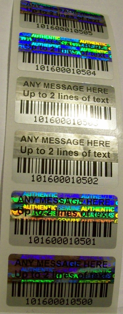 BCc 5000 Custom Print Security BARCODE Hologram Tamper Evident Stickers