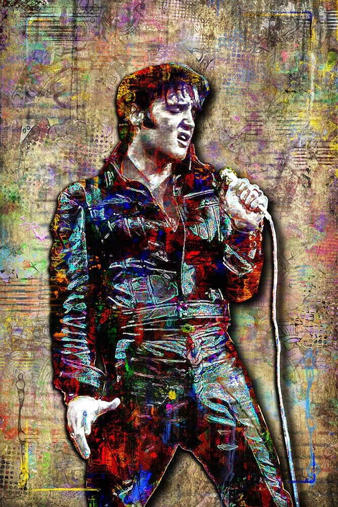 Elvis Presley Pop Art 8x12in Poster Elvis Presley Music Art Print Free Shipping