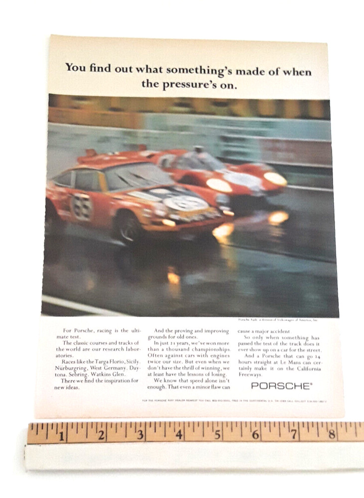 PORSCHE RACING ORIGINAL 1970 AD