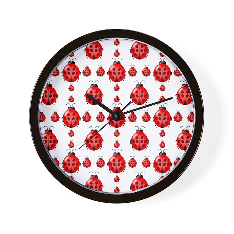 CafePress Red Ladybug Pattern 10" Wall Clock (1351735609)