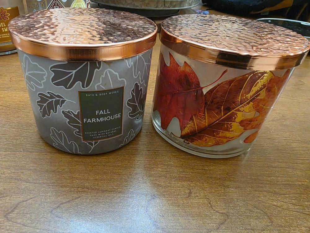 2 Bath & Body Works 3 Wick Candle Jars  **EMPTY & CLEANED**