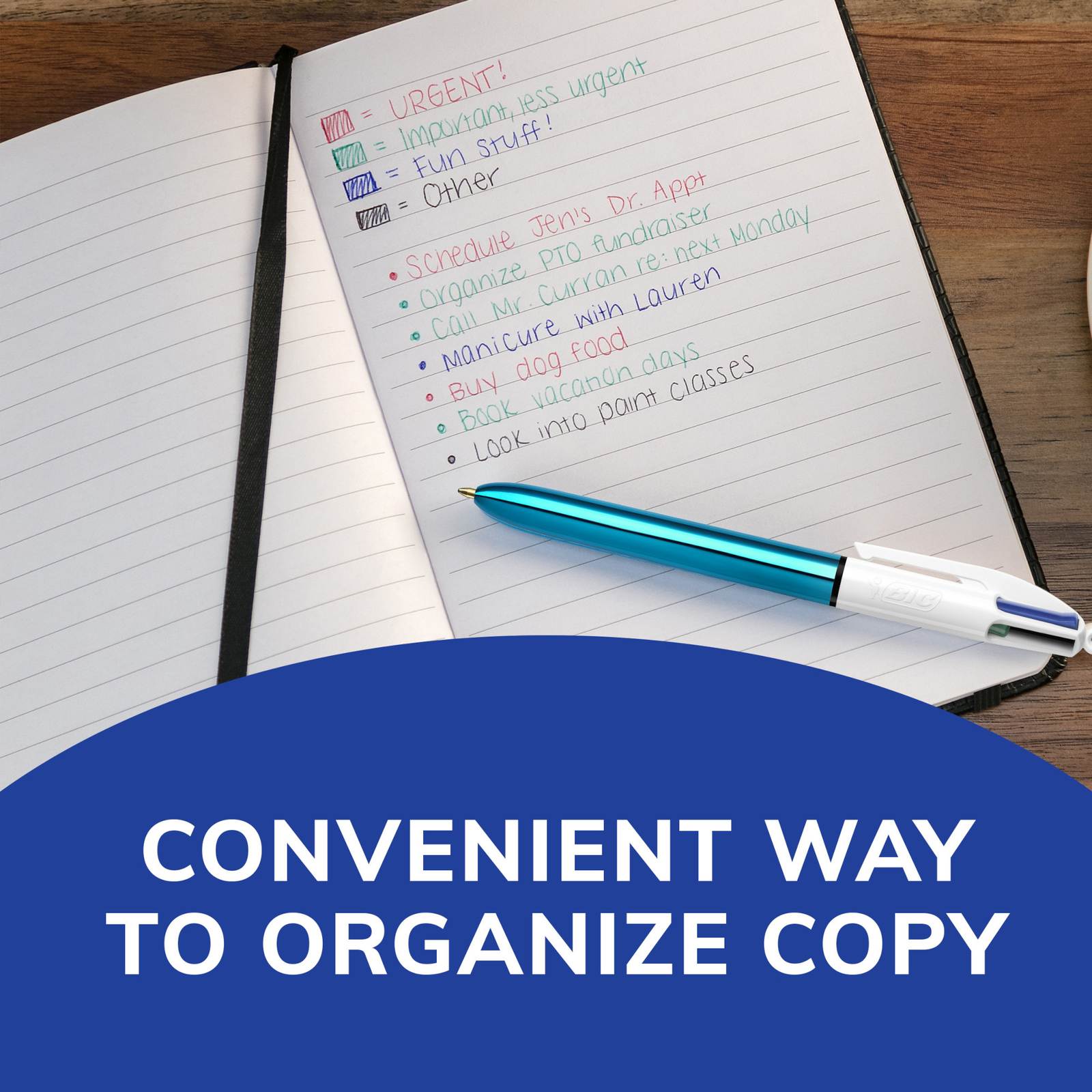 BIC 4-Color Original Retractable Ball Pen, Assorted, 12 Pack