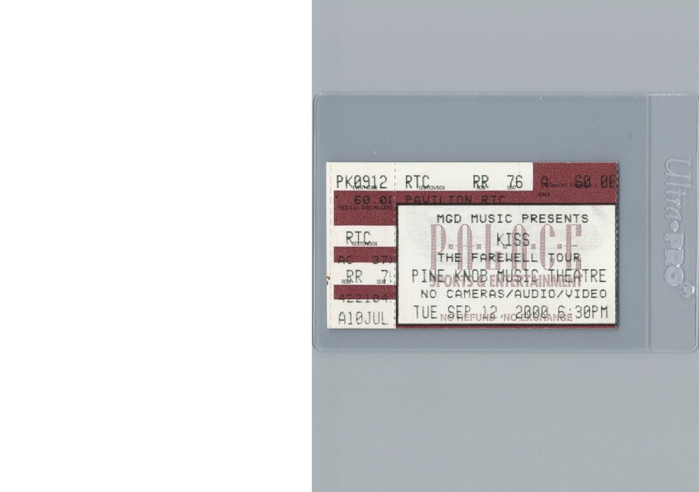 KISS Farewell Tour Show Detroit Pine Knob Theater Sep 12 2000 Concert Ticket