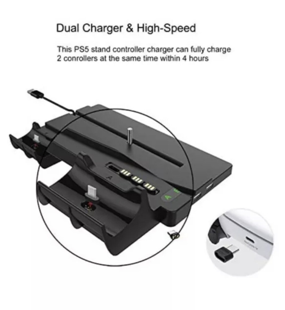 Charger Vertical Stand USB Hub For PS5 Controller 2 Docks IPlay
