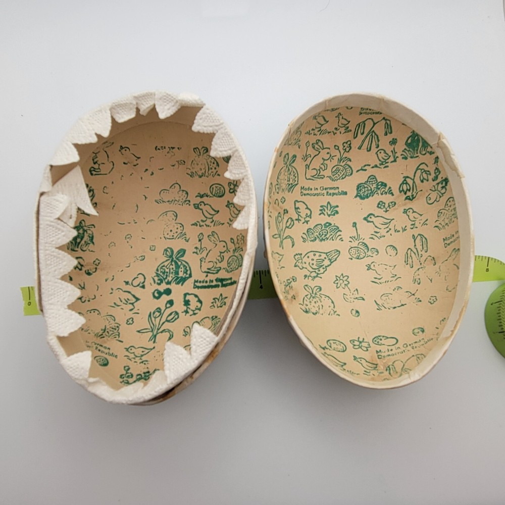 Rooster Paper Mache Egg Candy Container Made in German Democratic Rep Easter
