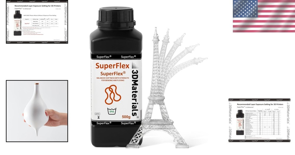 High-Performance Superflex 3D Resin - 80A Softness, Clear, Optimized for Speed