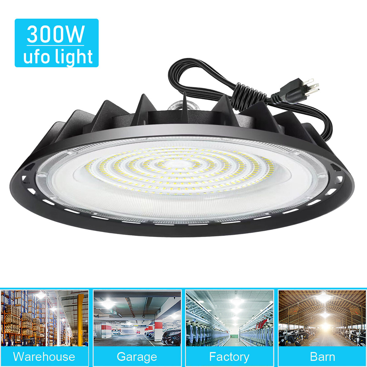 300W UFO Led High Bay Light 5000K Commercial Industrial Factory Warehouse Light