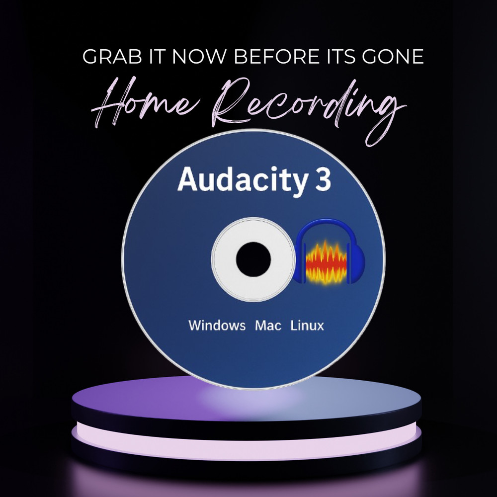 Audacity Pro 3 Audio Music Studio + Muse Hub + 100 VST - Windows Mac Linux-CD