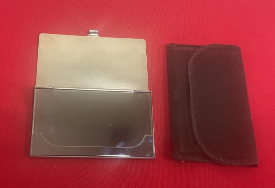 Vtg LUNT Silver-Plated Business Card Holder – Monogram Plate Robert Craig