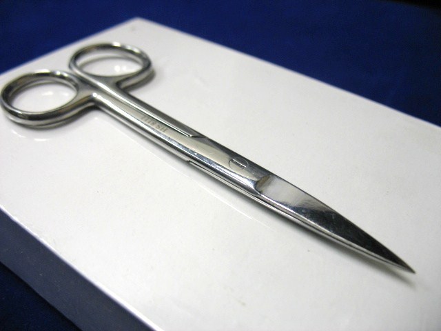 6 PACIFATED OPERATING SCISSORS 5.5" SHARP SHARP STRAIGHT ROUND BLADES