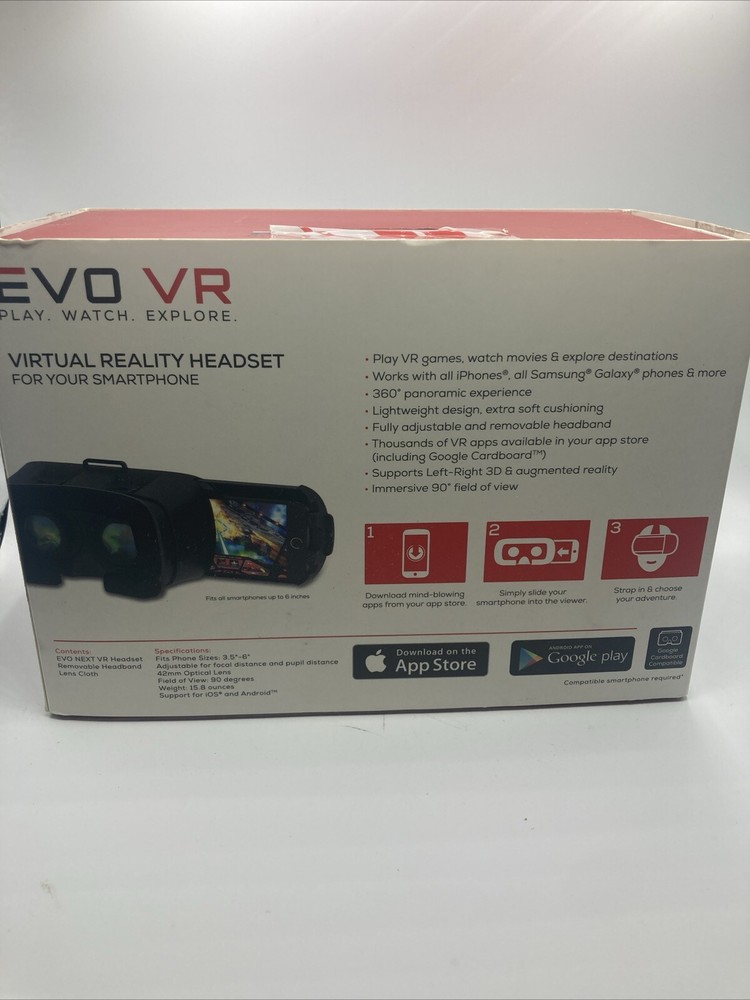 EVO NEXT VR Virtual Reality Headset Smartphone MI-VRH01-101 Android & iPhone NEW