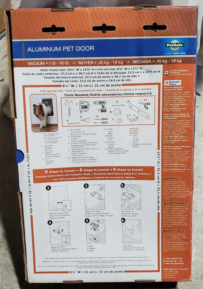 *NEW* Petsafe Aluminium Pet Door Solid Design Easy Install | MEDIUM Size |