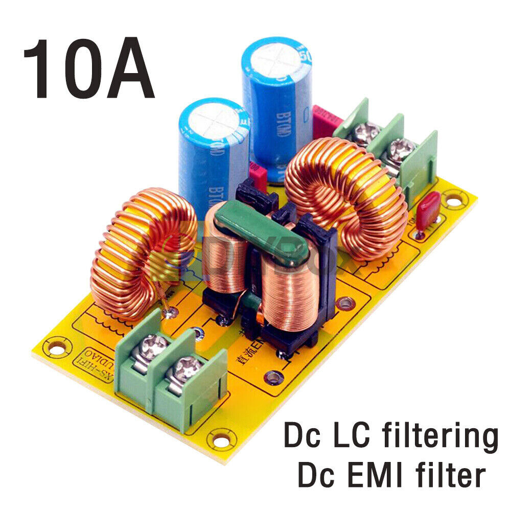 2A 4A 10A 20A DC 50V Power Filter EMI Module Audio High Frequency Filter Board