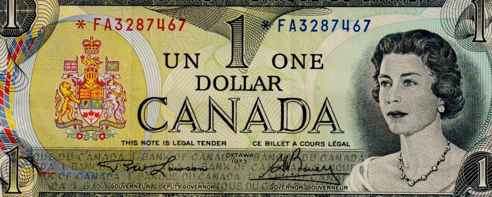 Canada $1 (1973) BC-46aA / P-85a(1) REPLACEMENT NOTE (Circulated) *FA3287467