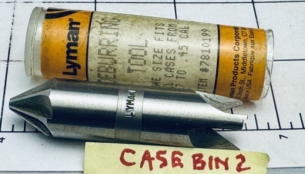 NOS Lyman Chamfer & Deburring Tool .22–.45 Cal Reloading Case Prep #7810199 New