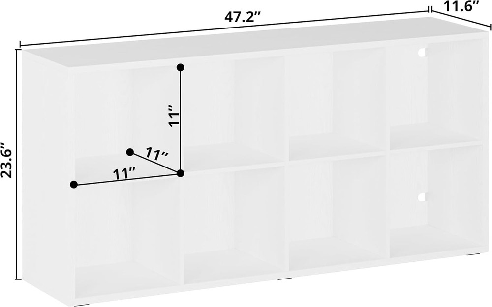 IROCNK Bookshelf 8-Cube Storage Cube Shelf Organizer Extra Thick Frame