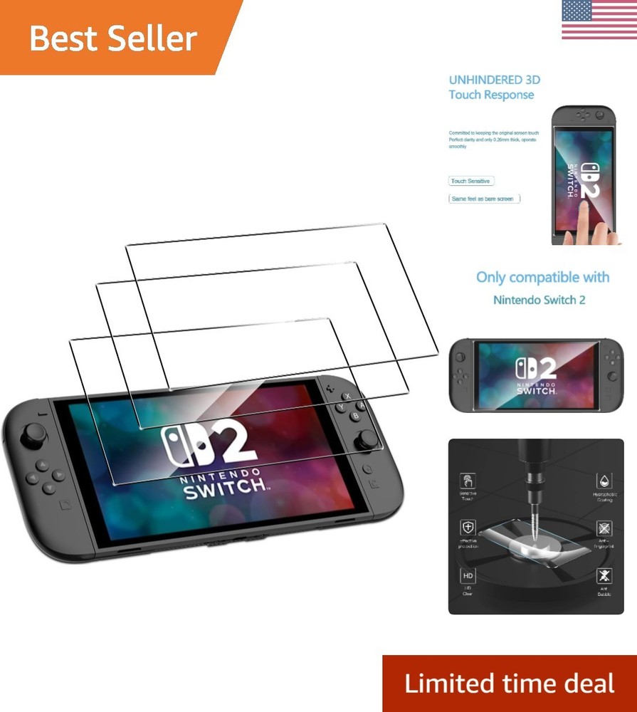 3-Pack Screen Protector Compatible with Nintendo（Switch 2） 2025 7.9 Inch Temp...