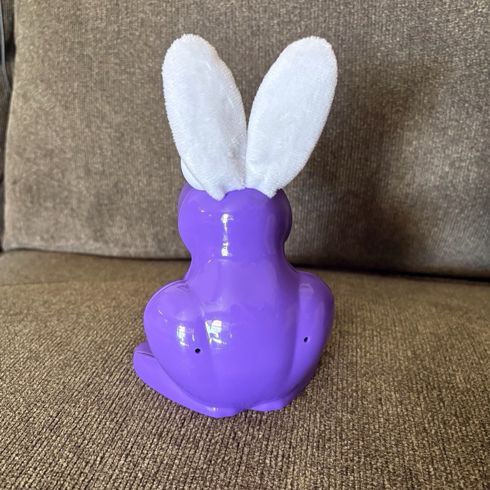 Big Nerds Purple Plastic Nerd Candy Container Easter Bunny Felt Ears Empty