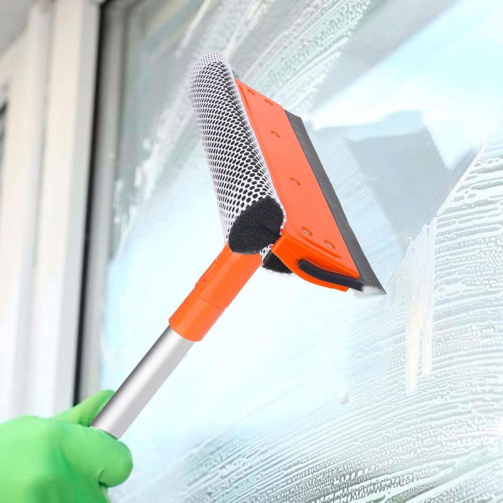 Window Squeegee for Home, Car Windshield Cleaner Tool with Extension Pole 20''-3
