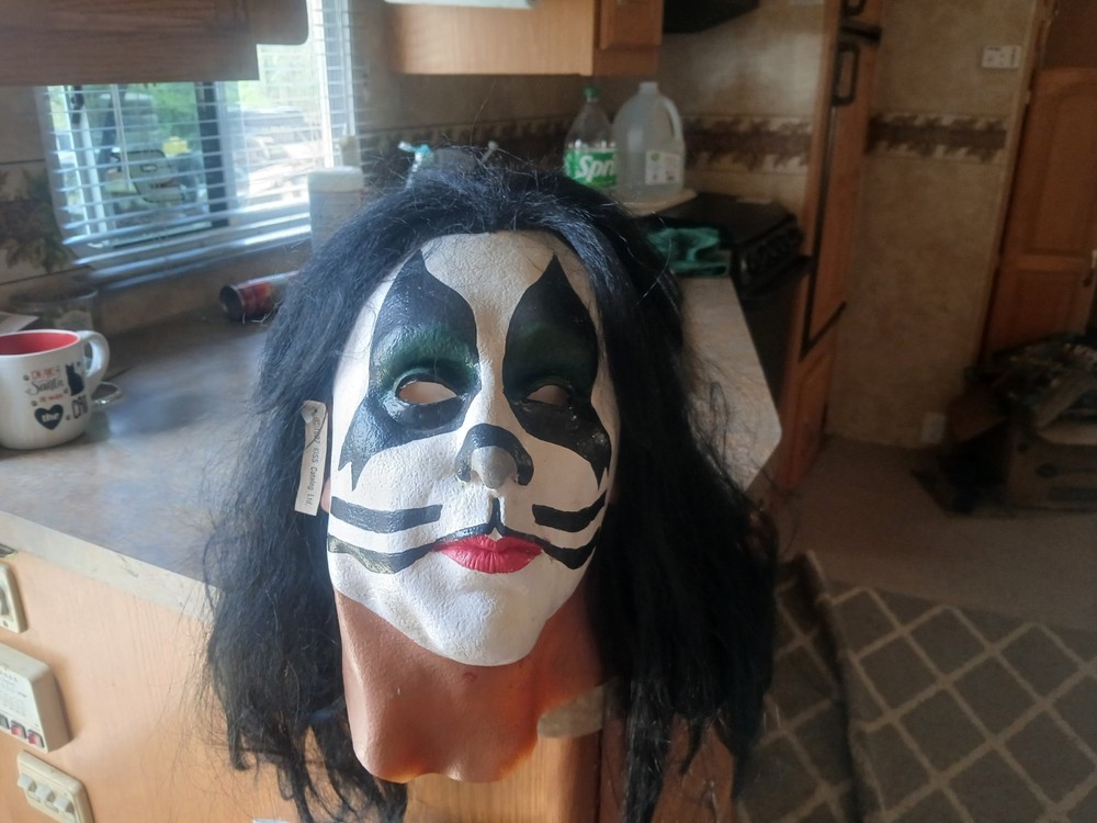 KISS MASK Peter Criss  Rubber with Hair by Illusive Concepts  FREE SHIPPING.