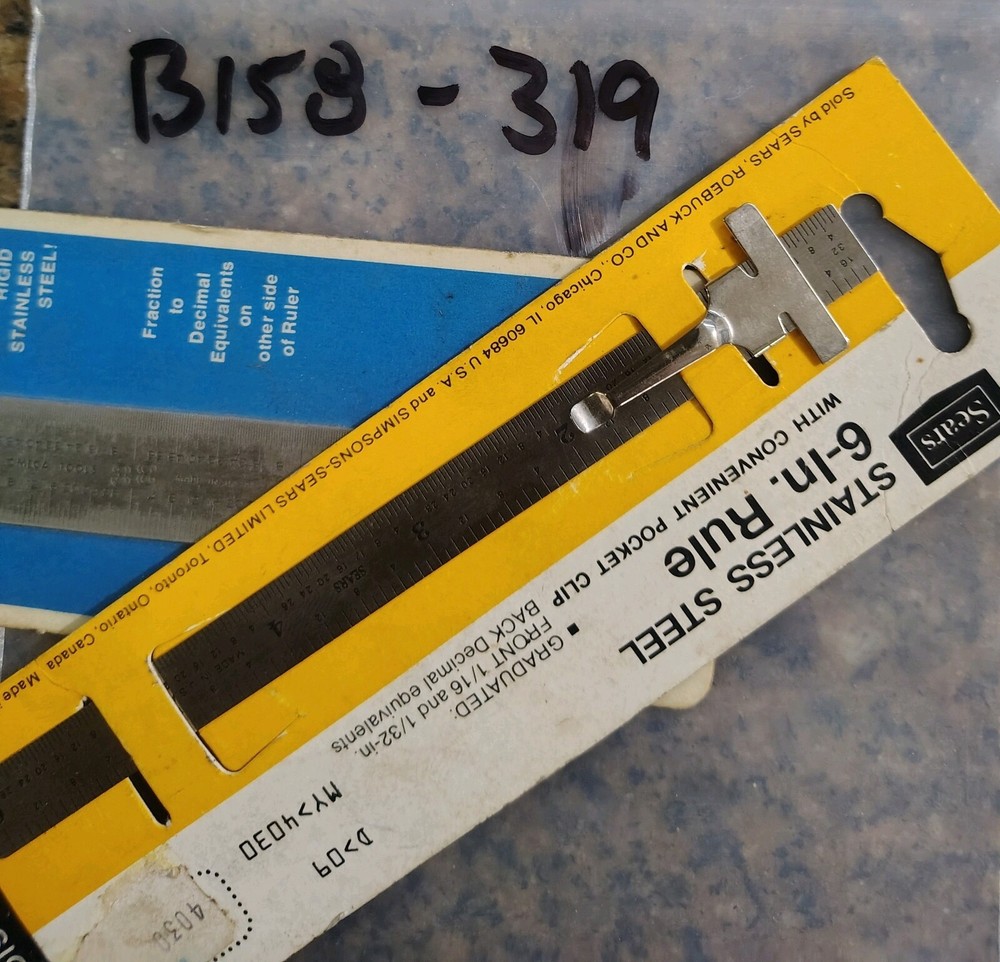 🗽NOS Two 6" STEEL SCALES/ RULES