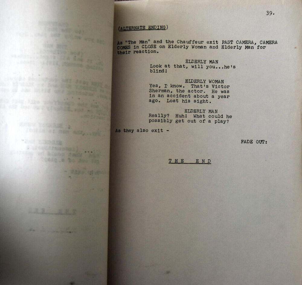 4 Star Playhouse "The Man in The Box" Original Screenplay Script