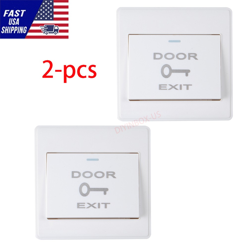 2-pcs Door Lock Exit Button Push Release Switch Panel for Access Control System