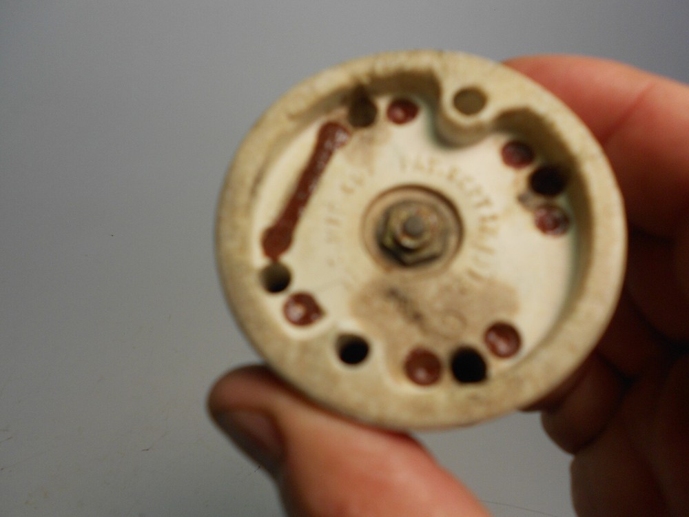 Vintage 2 1/2" Diameter White Porcelain On/Off Switch