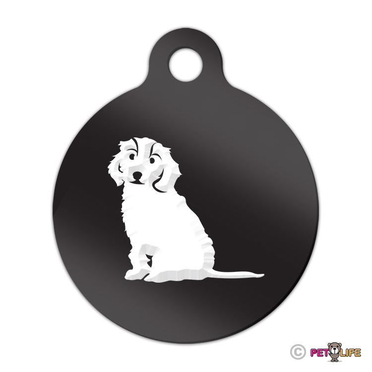 Cockapoo Engraved Keychain Round Tag w/tab cockerpoo spoodle Many Colors