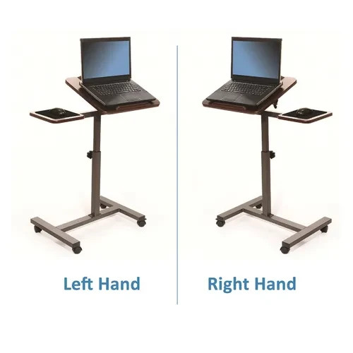 Mobile Laptop Desk Adjustable Height Rolling Computer Table w/ Side Mouse Tray