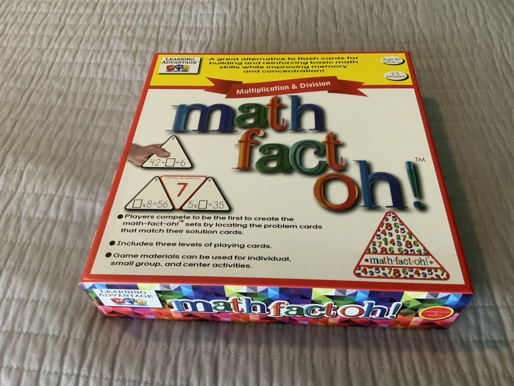 Math Fact Oh! Game by LEARNING ADVANTAGE Multiplication & Division for Ages 8+