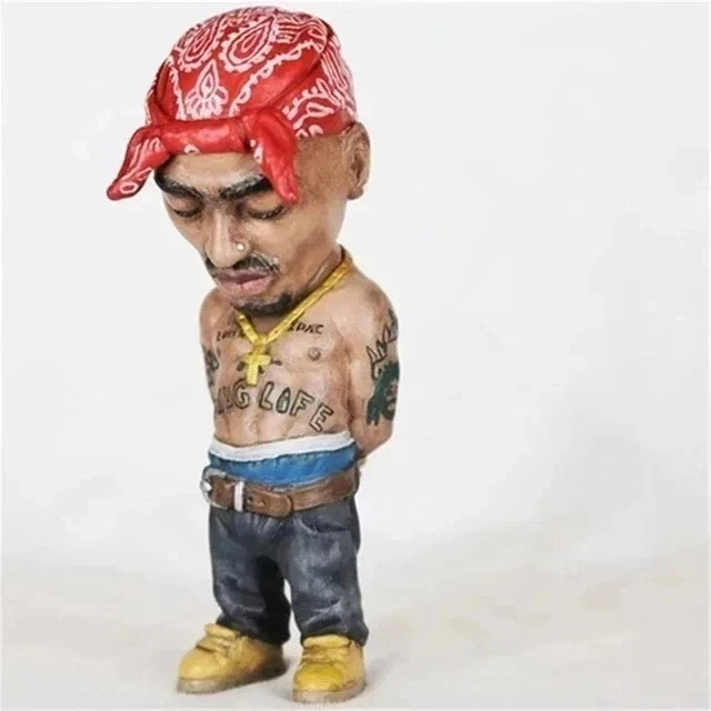 Tupac Figurine Rapper Statue Hip Hop Decor for Home, Office, Desktop, Living Roo