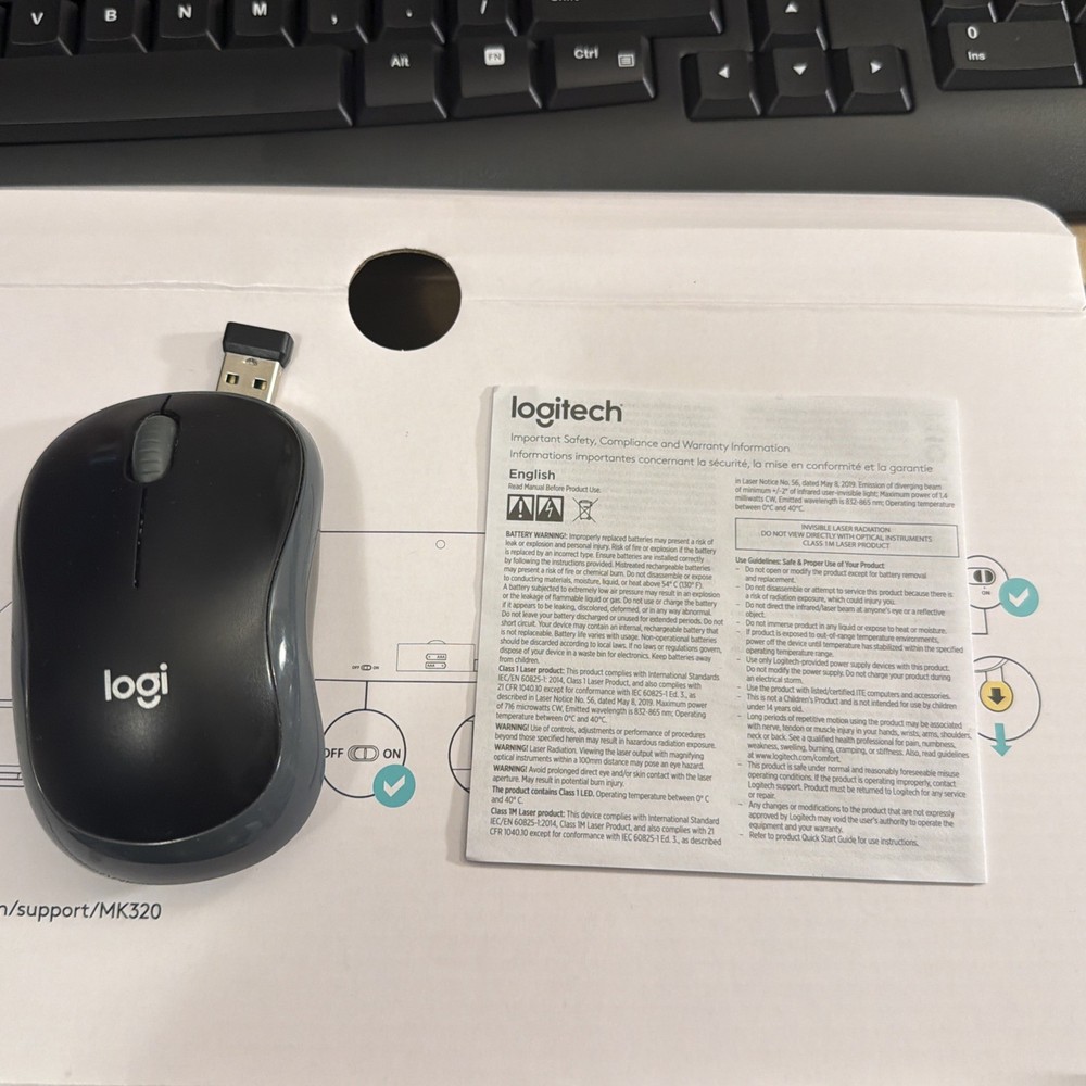 Logitech MK320 Wireless Keyboard and Mouse Combo Black N USB Dongle