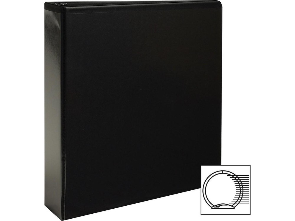 Business Source View Binder w/ 2 Inside Pockets 2" Capacity Black 09956