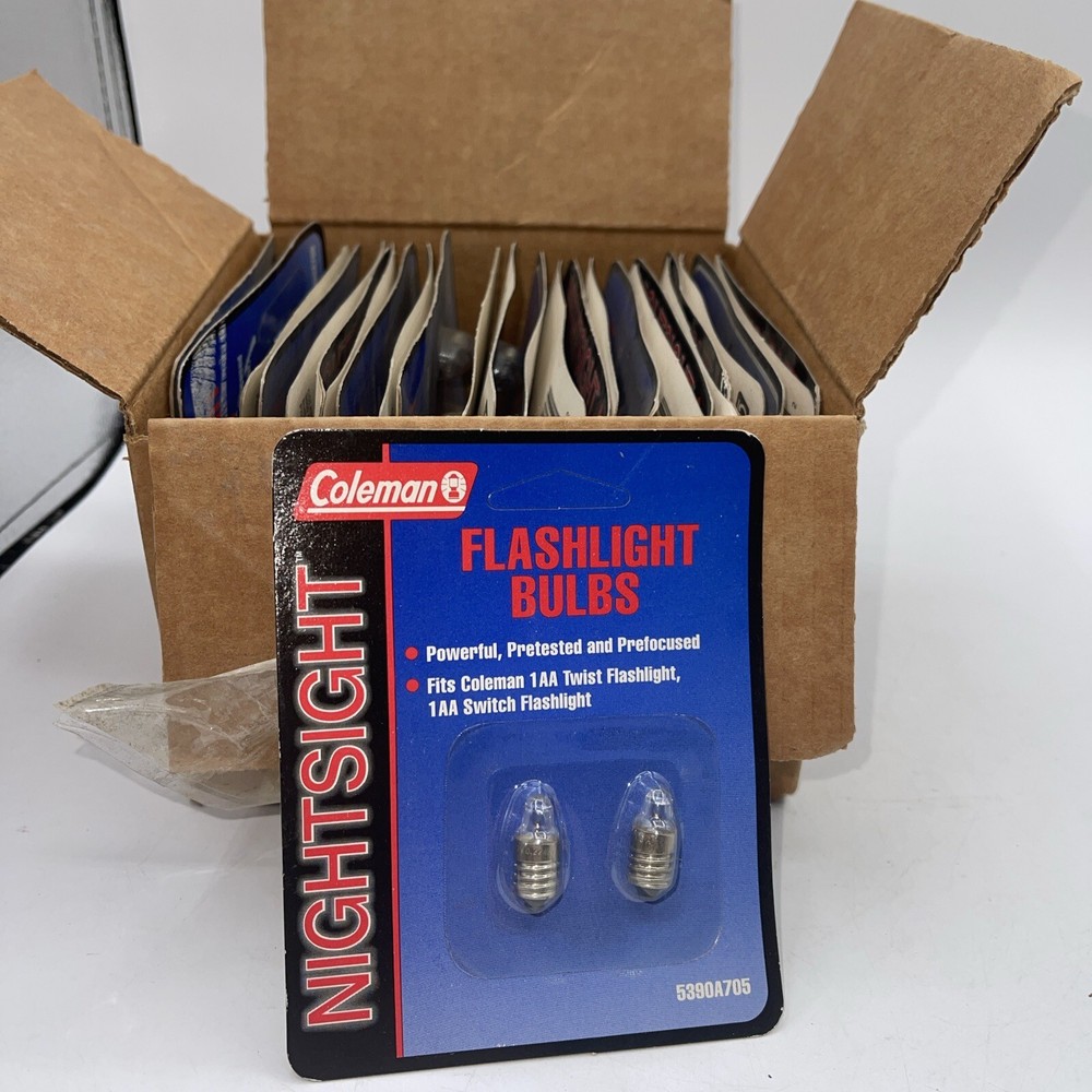 COLEMAN NIGHT SIGHT Replacement Bulbs 1AA TWIST AND SWITCH FLASHLIGHT 25 Pks