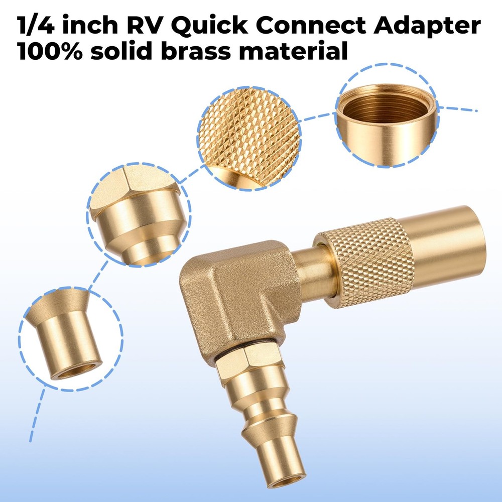 1/4 inch RV Quick Connect Adapter Conversion Fitting Elbow for Blackstone...