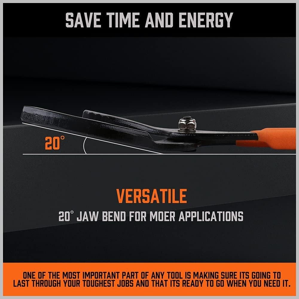 HORUSDY 12 Adjustable Oil Filter Pliers, 20° Angled Jaw Heavy-Duty Oil Filter