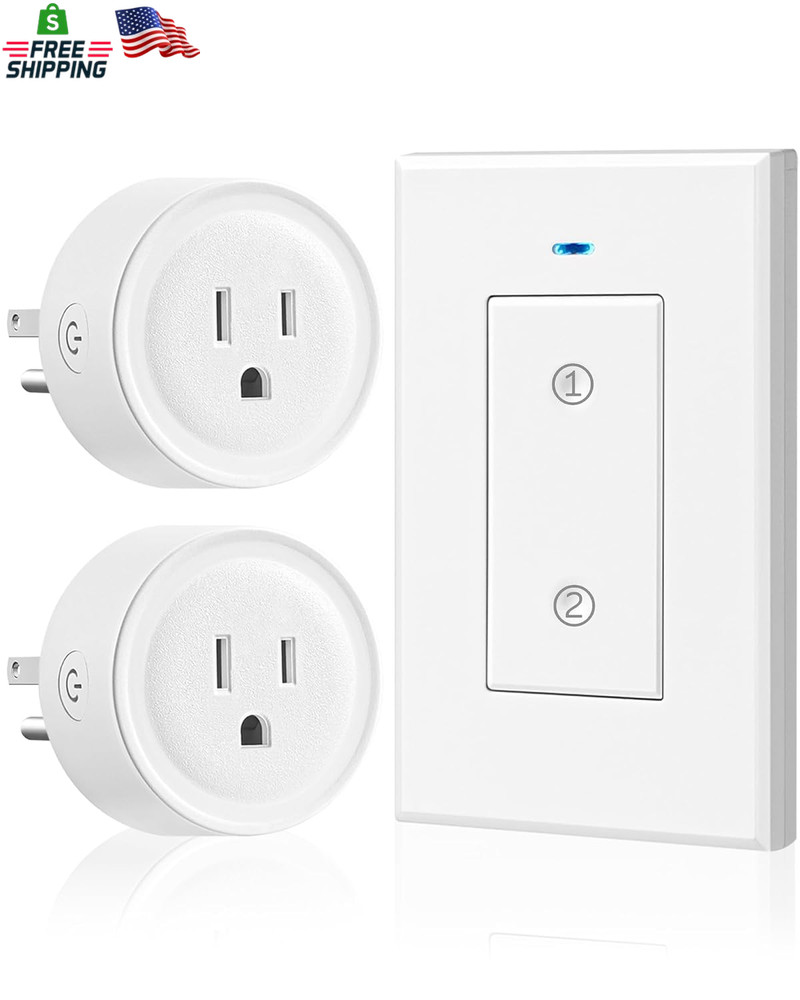 Remote Control Outlet WILAWELS Wireless Light Switch, 2 Pack Expandable and Remo