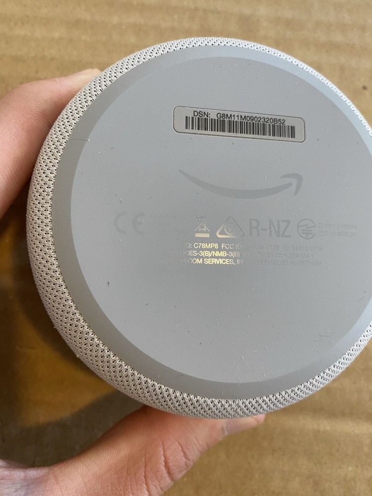 Amazon C78MP8 White Echo Dot 3rd Generation Smart Speaker NO Power Cord