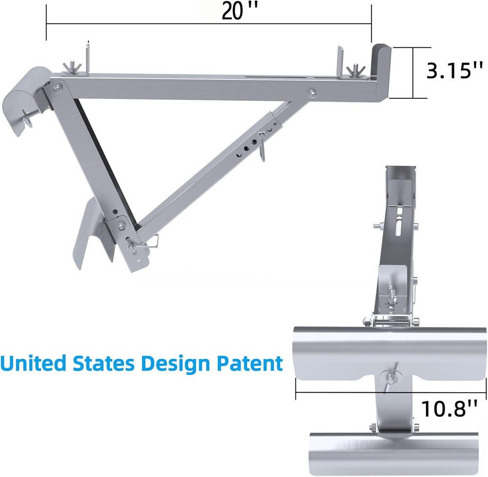 Durable Ladder Jacks for 20" Width - 2-Rung Stability (1 Pair)