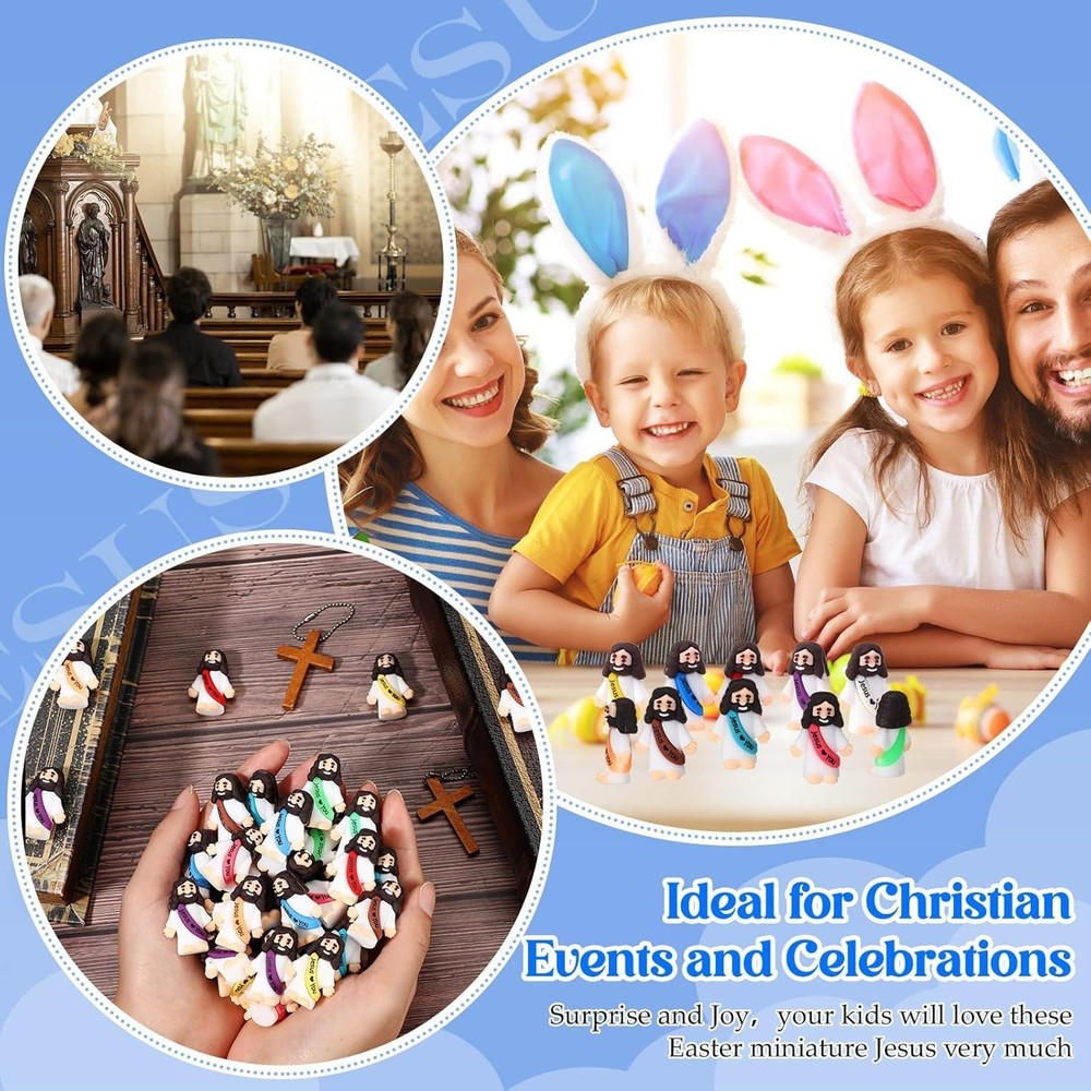 Miniature Jesus Doll Collection - 50 Vibrant Figures for Easter Egg Stuffing